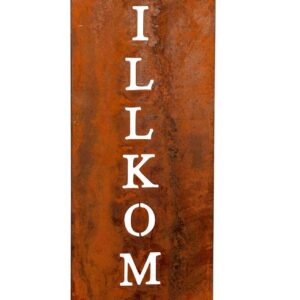 Levandeo Stele Willkommen Garten-Deko - Edelrost Herz Schild 20x100cm für Terrassen und Gärten