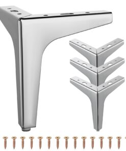 SHEENO Silber Metalldreieck Möbel Füße 4 Stück+Füße für Sofas und Sessel+Schrank Füße Ersatz,Silber Metalldreieck Sofa F