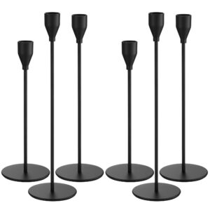 Retro Elegante 6 Teiliger Metall Kerzenständer für Hochzeiten und Party (Schwarz) Retro Elegante 33/28/23 CM Metall Ke