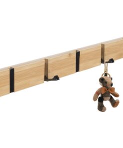 ANVODE Kleiderhaken Holz - Faltbar mit 5 Beweglichen Haken für Jacken, Hüte & Handtaschen (42cm) ANVODE Hölzernes Gard
