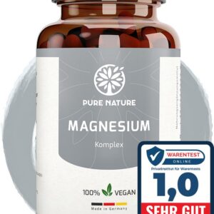Magnesium Komplex hochdosiert - 400 mg - 180 Kapseln - hohe Bioverfügbarkeit - 7in1 Komplex - für Familien - gesundheitl
