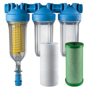 HYDRA BIG TRIO Scalemaster 1" Antikalk-Wasserfilter für Hauswasser mit ScaleArmor-Funktion und Chlor-Sterilisation für B