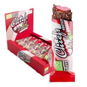 Chiefs High Protein Riegel - 20 g Protein, perfekter Snack für Athleten - 12 x 55 g Eiweißriegel ohne Zucker und Palmöl