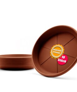BigDean Terracotta Blumentopf Untersetzer 10 Stück Ø 33 cm – Robustes Kunststoff-Material & Made in Europe