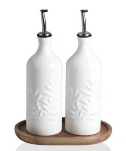 Sweejar Home Olivenöl-Spenderflasche aus Keramik, 560 ml, deckend, schützt vor Oxidation, geeignet für Lagerung, 2 Stück