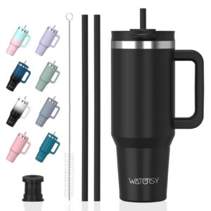 WATERSY 1,2L Vakuum-Isolierte Thermobecher, Schraubdeckel, Kühlt 12 Stunden, Trinkbecher Auslaufsicherer Kaffeebecher To