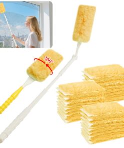 OFFCUP Staubwedel Teleskop Set für Allergene Tierhaare Reinigung 32 Stück 360° Swiffer Staubmagnet Nachfüllpack