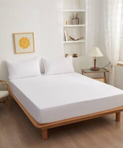 Spannbettlaken 180x200cm, Weiß | Hochwertige Baumwolle-Polyester-Mischung | Ideal für das ganze Familienzimmer | Bequeme