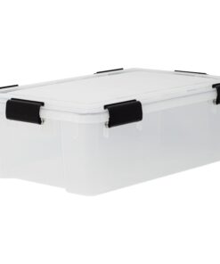 Iris Ohyama Luftdichte Kunststoff-Aufbewahrungsboxen AT-LS, 30L, Transparent, Hermetischer Verschluss, Staubschutz, BPA-