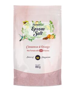 Nortembio Epsom Salz 100% Düfte Zimt & Orange 850 g - Natural Magnesium Source | With Vitamin C & E for Moisturizing | F