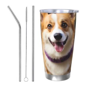 GTKSYNVE Dog Corgi Tumbler BPA Free Reusable Thermal Cup Outdoor Travel Coffee Mug