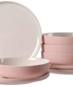 Ritzenhoff & Breker Tafelservice Jasper, 8-teilig, Rosa, für 4 Personen, feinster Steinzeug, praktisch für Buffets