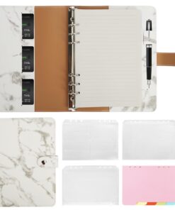 Skycase A5 Ringbuch Nachfüllbar - Weiß für Büro und Schulen mit Füllpapier und Taschen