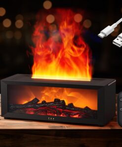 Flammen Aroma Diffuser für Zuhause und Büro mit LED Kamin Effekt und Timer