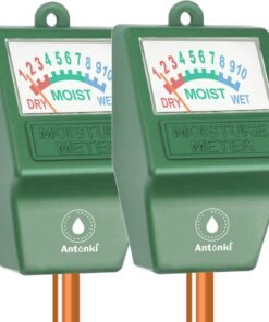 Antonki 2er Set Bodenfeuchtigkeitsmesser – batteriefreier Bodensensor für Topf-, Garten- & Rasenpflanzen