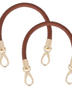 TNSLAND 2 Stück 40cm Schultergurt für Taschen - Lederriemen - Bräunlich - DIY - Leder Gurt für Tasche - Tragegurt - mit
