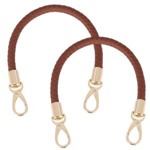 TNSLAND 2 Stück 40cm Schultergurt für Taschen - Lederriemen - Bräunlich - DIY - Leder Gurt für Tasche - Tragegurt - mit