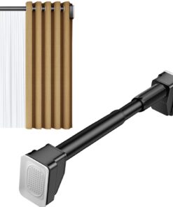 Gardinenstange ohne Bohren – Teleskop-Duschstange ausziehbar 360–450 cm, Klemmsystem für Badezimmer & Fenster, Schwarz