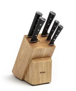 Tefal Ice Force Messerblock aus Edelstahl für Chefs und Kuchengehilfen zum Gebrauch in der Küche, K232S5, 5 Edelstahl-Me