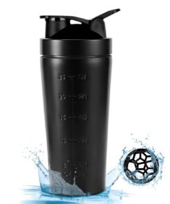 EACHPT Protein Shaker Edelstahl 750ML Schwarz BPA-frei Auslaufsicher Für Fitness Yoga Proteinshakes