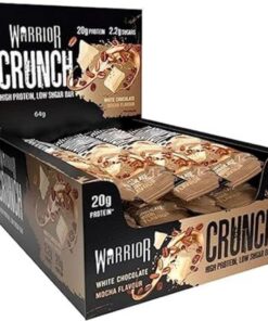 Warrior Crunch - Zucker- und Kohlenhydratarmer Proteinriegel – ideal zum Frühstück oder nach dem Training – weiße Schoko
