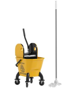 HOMCOM Reinigungswagen für Haushalt und Gewerbe mit 26L Eimer, Presse und Wischmopp