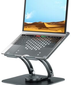 Tounee Laptop Ständer 360° Drehbar Höhenverstellbar, Ergonomisch Für Schreibtisch, Laptop Erhöhung 10-17", Grau Global R