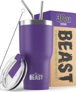 Beast Thermobecher - Doppelt Wasserdicht und thermisolierend I Eiskaffee und heiße Getränke I Edelstahl, 900 ml I Multif