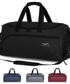 FIORETTO 35L Wasserdichte Sporttasche & Reisetasche für Damen und Herren Schwarz Global Recycled Standard