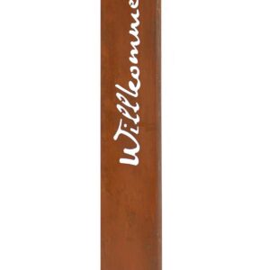 Levandeo Stele Willkommen Rostdeko H75cm Garten-Schild Dekoration Innen und Anders