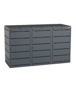 Dagobert Mülltonnenbox 3er Set 240 Liter | verzinkter Stahl | robust Anthrazit