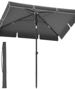 SONGMICS Balkonschirm UPF 50+ für Garten und Terrasse - beidseitig knickbar, höhenverstellbar, grau GPU25GY