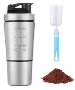 ACWOO Edelstahl Protein Shaker 700 ml BPA Free, Leak Proof, Zusatzbecher 200 ml, Eiweiß Shaker für Sportler und Gesundhe