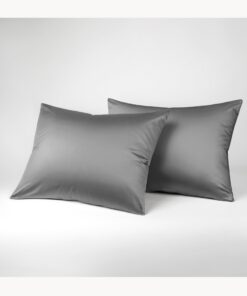 Lyocell Kissenbezug 40x80 (2er Set) Grau Dunkelgrau | Atmungsaktiver Tencel Bezug für Allergiker | Oeko-Tex Zertifiziert