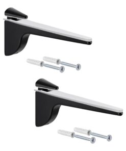 Gedotec Design Regal-Halterung - schwarz matt | PINOCCHIO | Wandregal Schwerlast mit Tragkraft bis 50 kg | 2 Stück | Reg