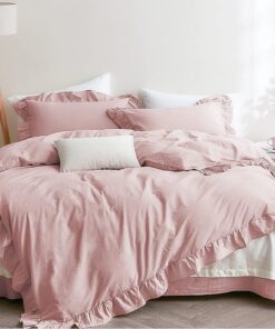Lanqinglv Rosa Bettwäsche 135x200 für Mädchen mikrofasernedig mit Reißverschluss und Kopfkissenbezügen