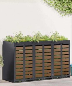 Mülltonnenbox 4 Tonnen 120-240 Liter Tür inkl. Erweiterungsmöglichkeit für Recycling Aufbewahrungsbox Müllcontainer