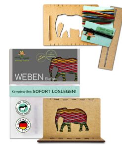 Mikiprojekt® Kinder Webrahmen - Entwicklungsförderndes Weben - Made in Germany - Biomaterial - Komplettset - Schulwebrah