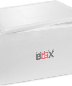 THERM BOX Styroporbox Für Kühl- und Warmhaltebedarf - Wiederverwendbar - 53x33x34cm - 3cm Wandisolation - 61,5L Volumen