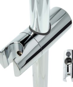 Tecuro Handbrausehalterung mit Drucktastenfunktion Höhenverstellbar für 25 mm Wandstangen