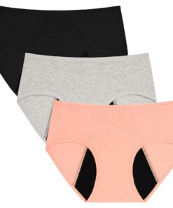 INNERSY Perioden Unterwäsche für Mädchen | Baumwoll Unterhosen | Menstruations Slip | Auslaufsicher | 3er Pack | OEKO-TE