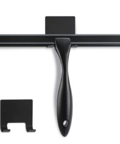 Duschabzieher Mattschwarz 25,4 cm, Edelstahl, für Badezimmer, Auto und mehr, 100% streifenfrei