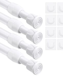 Flintronic Teleskopstange ohne Bohren, 4PCS Vorhangstange für Badezimmer und Fenster, 40-70cm Ø13mm Flintronic Duschst
