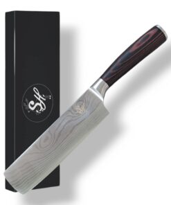 S-Hunter Serie Nakiri Hackmesser 17 cm – Hochwertiges Kochmesser für Fleisch, Fisch & Gemüse | Edelstahlklinge, Ergonomi