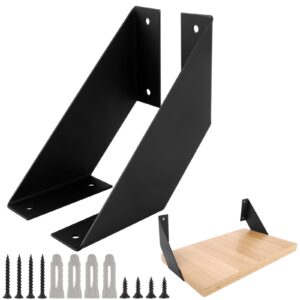 DAJAVE Schwarz Metall Regalträger 90 Grad Halterung für Wandmontage, 2 Stück 15cm Regalwinkel Bearing für Wohnzimmerschr