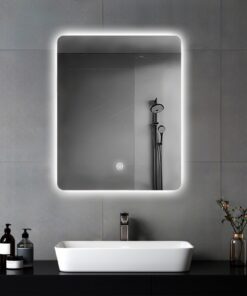 Badezimmer Wandspiegel Mit LED Beleuchtung, Touch Schalter Und 3 Farben Dimmbar, Ideal FÜR Bad Und Schlafzimmer,_ABC LED