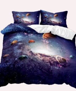 Galaxie Bettwäsche 135x200 für Erwachsene und Teenager mit 3D Universe Starry Planet Weltall Thema (Galaxie A, 135 x 200
