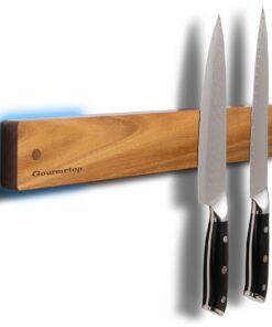 Magnetischer Messerhalter für Küchendesign und Kühlschrankorganisation 42 cm | Holz-Magnetleiste für Küchenmessern ohne