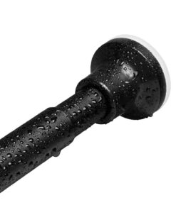 Mattschwarz Duschvorhangstange, Teleskopstange, Edelstahl, ohne Bohren, Badezimmer, Badewanne, Schrank (72-194cm) Matt