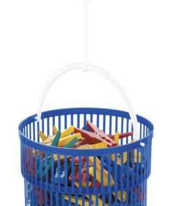 Wenko Wäscheklammer-Korb Set - 30 Wäscheklammern inklusive, Polypropylen, 19 x 9 x 19 cm, blau
